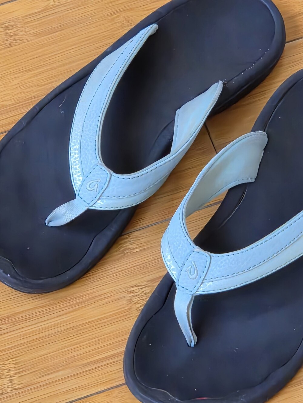 Olukai Ohana flip flop Seaglass Thongs Shimmering Aqua Beach Comfort Women's 8